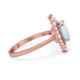 Fancy Design Art Deco Wedding Engagement Ring Round Cubic Zirconia 925 Sterling Silver