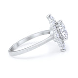 Fancy Design Art Deco Wedding Engagement Ring Round Cubic Zirconia 925 Sterling Silver