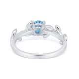 Art Deco Floral Wedding Engagement Bridal Ring Round Simulated Cubic Zirconia 925 Sterling Silver