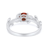 Art Deco Floral Wedding Engagement Bridal Ring Round Simulated Cubic Zirconia 925 Sterling Silver