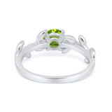 Art Deco Floral Wedding Engagement Bridal Ring Round Simulated Cubic Zirconia 925 Sterling Silver