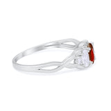 Three Stone Infinity Shank Oval Wedding Engagement Ring Cubic Zirconia 925 Sterling Silver Twisted