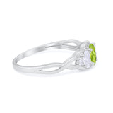 Three Stone Infinity Shank Oval Wedding Engagement Ring Cubic Zirconia 925 Sterling Silver Twisted
