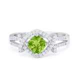 Cushion Cut Wedding Engagement Ring Round Cubic Zirconia 925 Sterling Silver