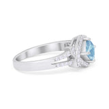 Cushion Cut Wedding Engagement Ring Round Cubic Zirconia 925 Sterling Silver