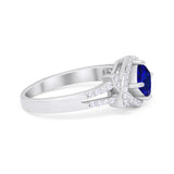 Cushion Cut Wedding Engagement Ring Round Cubic Zirconia 925 Sterling Silver