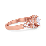 Cushion Cut Wedding  Ring Round Cubic Zirconia 925 Sterling Silver