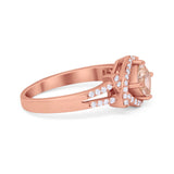 Cushion Cut Wedding  Ring Round Cubic Zirconia 925 Sterling Silver