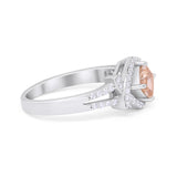 Cushion Cut Wedding Engagement Ring Round Cubic Zirconia 925 Sterling Silver