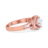 Cushion Cut Wedding  Ring Round Cubic Zirconia 925 Sterling Silver