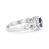 Cushion Cut Wedding Engagement Ring Round Cubic Zirconia 925 Sterling Silver