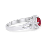 Cushion Cut Wedding Engagement Ring Round Cubic Zirconia 925 Sterling Silver