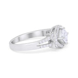 Cushion Cut Wedding Engagement Ring Round Cubic Zirconia 925 Sterling Silver