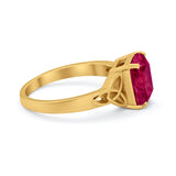 Celtic Engagement Ring Emerald Cut Simulated Cubic Zirconia 925 Sterling Silver