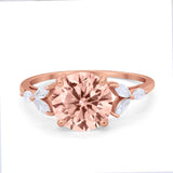 Large Stone Cocktail Art Deco Engagement Ring Round Cubic Zirconia 925 Sterling Silver