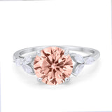 Large Stone Cocktail Art Deco Engagement Ring Round Cubic Zirconia 925 Sterling Silver