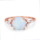 Large Stone Cocktail Art Deco Engagement Ring Round Cubic Zirconia 925 Sterling Silver