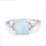Large Stone Cocktail Art Deco Engagement Ring Round Cubic Zirconia 925 Sterling Silver