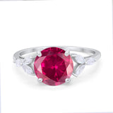 Large Stone Cocktail Art Deco Engagement Ring Round Cubic Zirconia 925 Sterling Silver