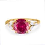 Large Stone Cocktail Art Deco Engagement Ring Round Cubic Zirconia 925 Sterling Silver