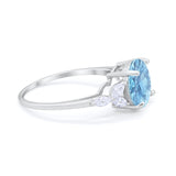 Large Stone Cocktail Art Deco Engagement Ring Round Cubic Zirconia 925 Sterling Silver