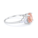 Large Stone Cocktail Art Deco Engagement Ring Round Cubic Zirconia 925 Sterling Silver