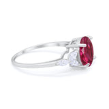 Large Stone Cocktail Art Deco Engagement Ring Round Cubic Zirconia 925 Sterling Silver