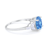 Large Stone Cocktail Art Deco Engagement Ring Round Cubic Zirconia 925 Sterling Silver
