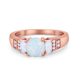 Vintage Style Wedding Ring Round Simulated Cubic Zirconia 925 Sterling Silver