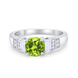 Vintage Style Wedding Ring Round Simulated Cubic Zirconia 925 Sterling Silver