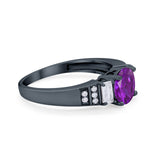 Vintage Style Wedding Ring Round Simulated Cubic Zirconia 925 Sterling Silver