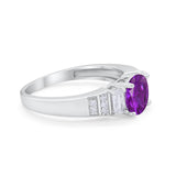 Vintage Style Wedding Ring Round Simulated Cubic Zirconia 925 Sterling Silver