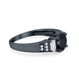 Vintage Style Wedding Ring Round Simulated Cubic Zirconia 925 Sterling Silver