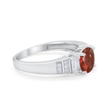 Vintage Style Wedding Ring Round Simulated Cubic Zirconia 925 Sterling Silver