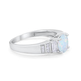 Vintage Style Wedding Ring Round Simulated Cubic Zirconia 925 Sterling Silver