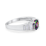 Vintage Style Wedding Ring Round Simulated Cubic Zirconia 925 Sterling Silver