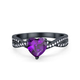 Heart Infinity Shank Promise Ring Simulated Cubic Zirconia 925 Sterling Silver