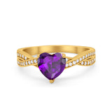 Heart Infinity Shank Promise Ring Simulated Cubic Zirconia 925 Sterling Silver