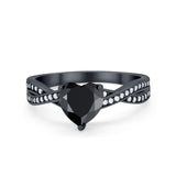 Heart Infinity Shank Promise Ring Simulated Cubic Zirconia 925 Sterling Silver