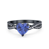 Heart Infinity Shank Promise Ring Simulated Cubic Zirconia 925 Sterling Silver