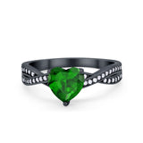 Heart Infinity Shank Promise Ring Simulated Cubic Zirconia 925 Sterling Silver