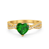 Heart Infinity Shank Promise Ring Simulated Cubic Zirconia 925 Sterling Silver