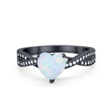 Heart Infinity Shank Promise Ring Simulated Cubic Zirconia 925 Sterling Silver