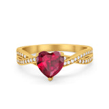 Heart Infinity Shank Promise Ring Simulated Cubic Zirconia 925 Sterling Silver