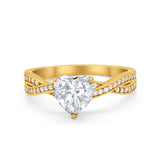 Heart Infinity Shank Promise Ring Simulated Cubic Zirconia 925 Sterling Silver