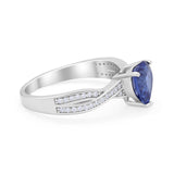 Heart Infinity Shank Promise Ring Simulated Cubic Zirconia 925 Sterling Silver