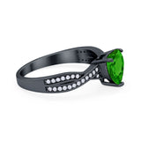 Heart Infinity Shank Promise Ring Simulated Cubic Zirconia 925 Sterling Silver