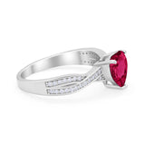 Heart Infinity Shank Promise Ring Simulated Cubic Zirconia 925 Sterling Silver