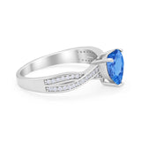 Heart Infinity Shank Promise Ring Simulated Cubic Zirconia 925 Sterling Silver