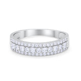 Art Deco Half Eternity Engagement Band Ring 925 Sterling Silver